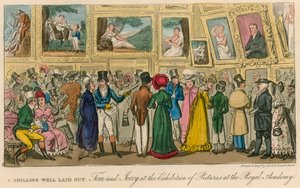 Een shilling goed besteed: Tom en Jerry op de tentoonstelling van schilderijen in de Royal Academy door Isaac, Robert and George Cruikshank