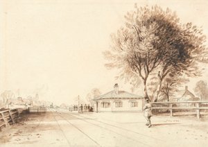 Uitzicht op de lijn van de Liverpool en Manchester Railway