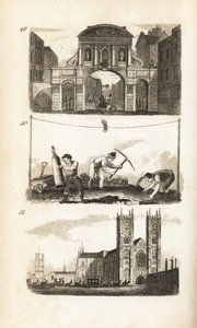 Temple Bar, Paviors en Westminster Abbey door Isaac Taylor