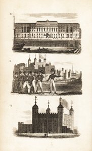 Het Douanehuis, de Persbende en de Tower of London door Isaac Taylor