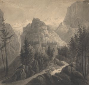 Begin van de passage naar de Gemmi vanaf de Berner kant door Isaac Weld