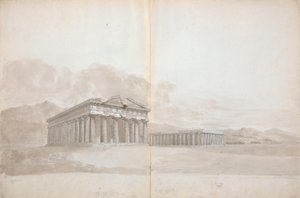 Twee Tempelruïnes met Studies