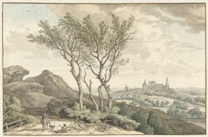 Gezicht op het kasteel van Bentheim door Isaac de Moucheron