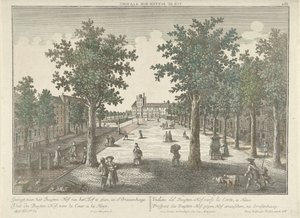 Gezicht op het Buitenhof in Den Haag door Isaac van Haastert