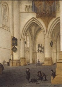 Uitzicht op de zuidelijke omgang van de kerk van St. Bavo, Haarlem