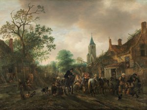 De Halt bij de Herberg door Isaac van Ostade