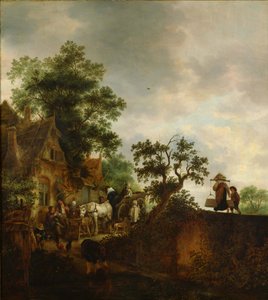 Reizigers stoppen bij een herberg, 1645
