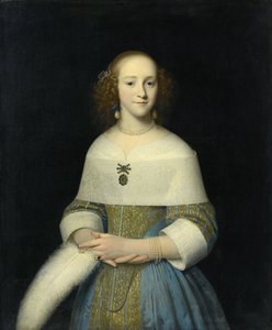 Portret van een jonge vrouw mogelijk Susanna Reael, 1656