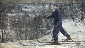 Kliment Voroshilov op een skireis door Isaak Israilevich Brodsky
