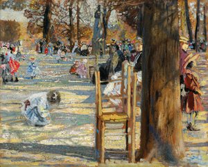 De Luxemburgse Tuinen in de Lente door Isaak Israilevich Brodsky