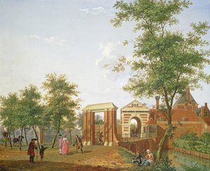 Uitzicht op de Zylpoort, Haarlem, 1780 door Isaac Ouwater