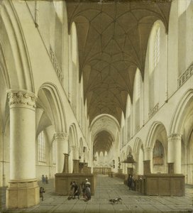Het interieur van de Sint Bavokerk in Haarlem door Isaak van Nickelen