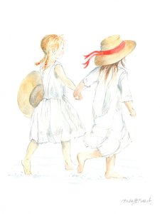 Meisjes op het strand
