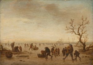 Schaatsers op het IJs, c.1642-45 door Isack van Ostade