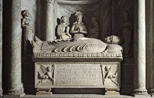 Sarcophagus van de Portugese kardinaal Antonio Martino de Chavez gerealiseerd door Isaia da Pisa door Isaia da Pisa