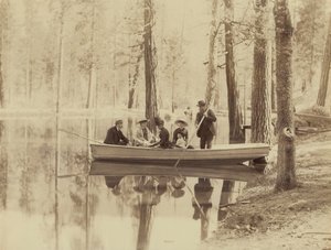 Scène op Stella Lake, Wawona Station,1880 (foto)