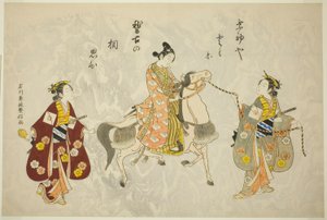 Jonge Man op een Paard door Ishikawa Toyonobu