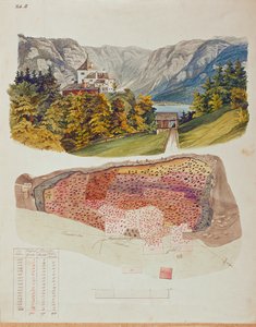 In 1846 begon mijningenieur en amateurarcheoloog Johann Georg Ramsauer te graven in de graftombe boven Hallstatt, Oostenrijk ... door Isidor Engel