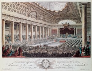 Opening van de Staten-Generaal in Versailles in 1789, gravure door Helmann, Franse Revolutie, Frankrijk