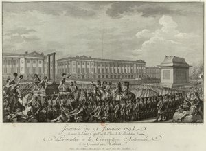 De Executie van Lodewijk XVI op de Place de la Révolution op 21 januari 1793, 1794 door Isidore Stanislas Helman