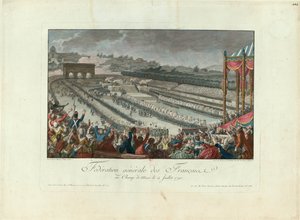 Het Festival van de Federatie op Champ de Mars op 14 juli 1790, 1790 door Isidore Stanislas Helman