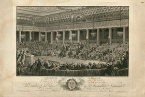 De Nacht van 4 Augustus 1789 in de Nationale Vergadering, 1790 door Isidore Stanislas Helman