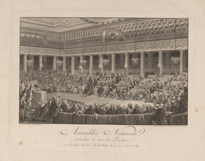 De Nacht van 4 augustus 1789 in de Nationale Vergadering, 1790 door Isidore Stanislas Helman