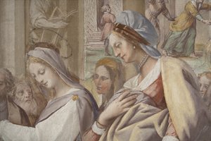 (detail) van Het Huwelijk van de Maagd Maria door Isidoro Bianchi