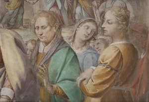 (detail) van Het Huwelijk van de Maagd Maria door Isidoro Bianchi
