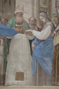 (detail) van Het Huwelijk van de Maagd Maria