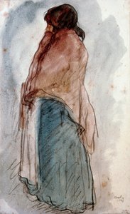 "La femme a la jug" (La del cantaro) Aquarel door Isidre Nonell i Monturiol (1873-1911). 1906 Barcelona. Nationaal Museum van Kunst van Catalonië. door Isidro Nonell