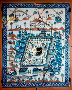 Islamitische kunst: uitzicht op Mekka en Kaaba (Ka