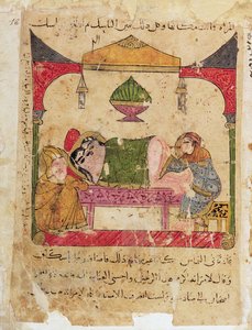 Ms Arabe 3467 Een medisch onderzoek, uit Het Boek van Kalila en Dimna