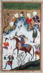 De jacht van de koning, uit Divan door Huseyn Bayqara, c.1540