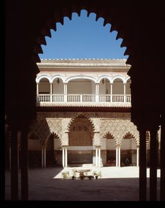 Mudejar kunst: uitzicht op de Binnenplaats van de Maagden door Islamic School