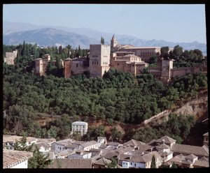 Uitzicht op het fort en paleis van Alhambra door Islamic School