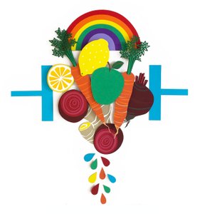 Eet de regenboog, 2016, papier door Isobel Barber