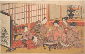Een schijnhuwelijksceremonie door Isoda Koryusai