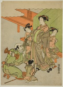 Bedelen om aalmoezen door Isoda Koryusai