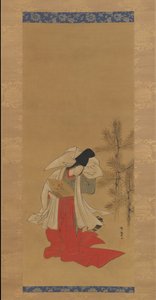 Courtisane-danseres Shirabyoshi voor het nieuwe jaar
