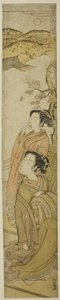 De Herfstmaan bij Tokaiji, uit de serie "Acht Modieuze Uitzichten van de Shinagawa" door Isoda Koryusai