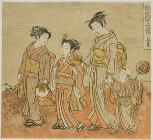 De Zevende Maand (Fumizuki), uit de serie "Modieuze Twaalf Maanden (Furyu juni tsuki)" door Isoda Koryusai