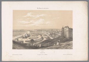 Zicht op Dieppe vanaf het kasteel