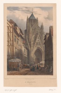 Zicht op Kerk van Saint-Maclou in Rouen