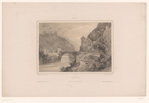 Zicht op Saint-Maurice in Zwitserland