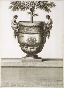 Bronzen urnen gebruikt voor citrusbomen, illustratie uit 