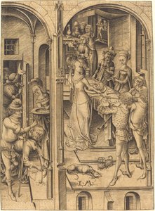 Onthoofding van Johannes de Doper, ca. 1480 door Israhel van Meckenem