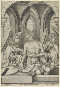 Christus als de Man van Smarten Tussen Twee Engelen, ca. 1500