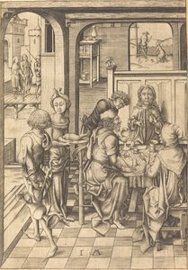Christus bij Emmaüs door Israhel van Meckenem
