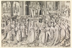 Dans van de Dochters van Herodias door Israhel van Meckenem